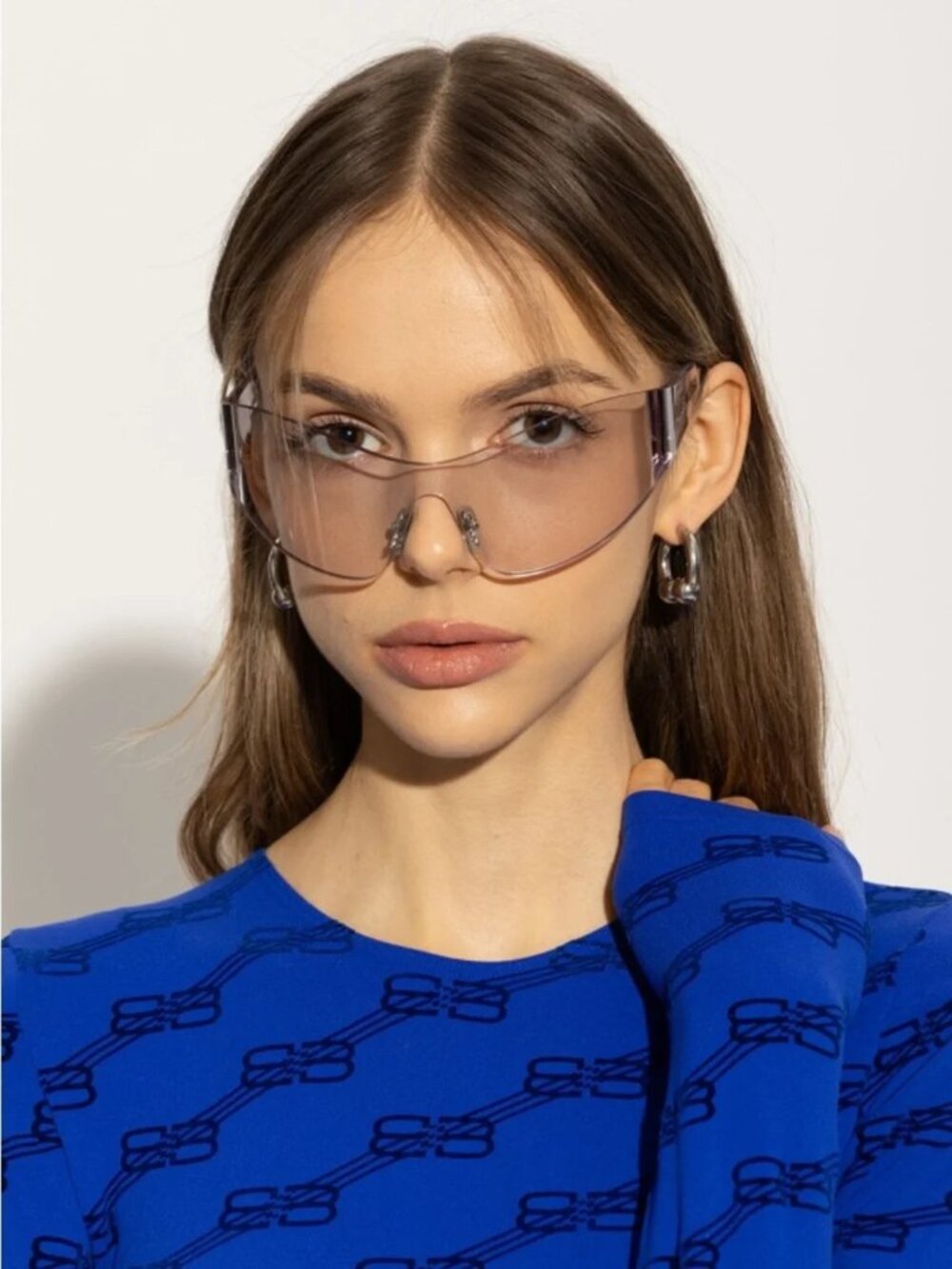 NEW BALENCIAGA BB0257S 002 CLEAR SHIELD UNISEX SUNGLASSES BALENCIAGA EYEWEAR - Picture 2 of 12